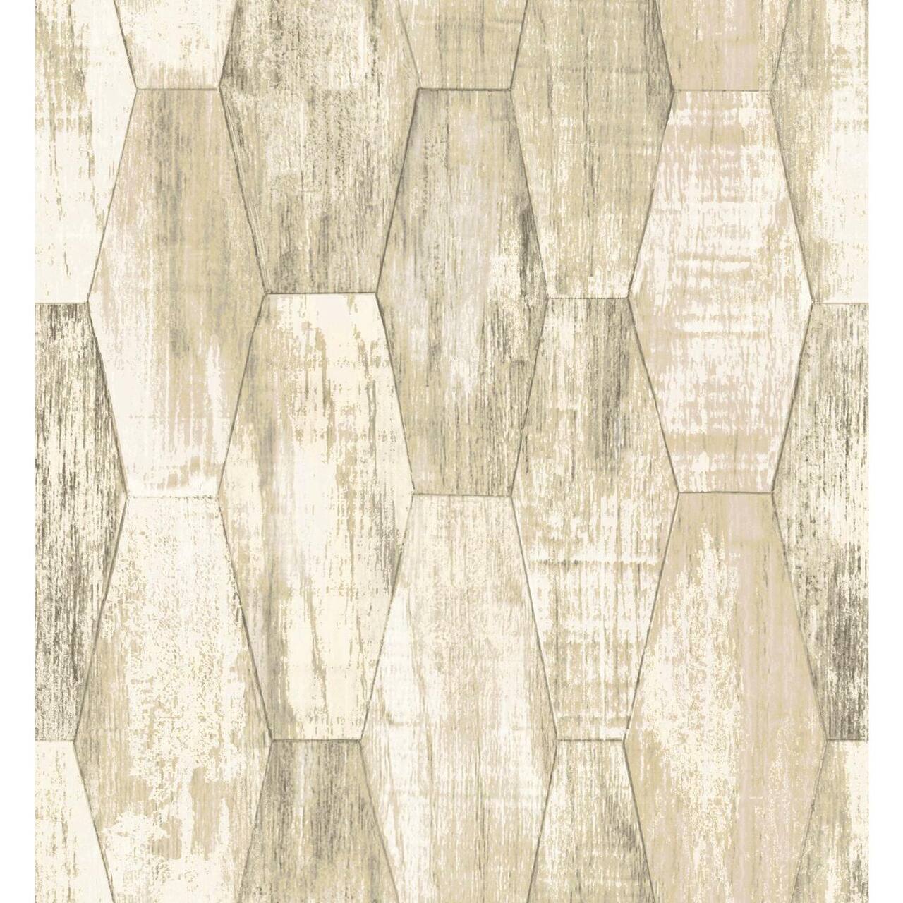 RoomMates Wood Hexagon Tile Peel & Stick Wallpaper